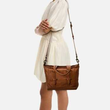 Frye Ayla Leather Satchel, Brown - image 1