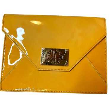 Jack French Butter Yellow Patent Leather Envelope… - image 1