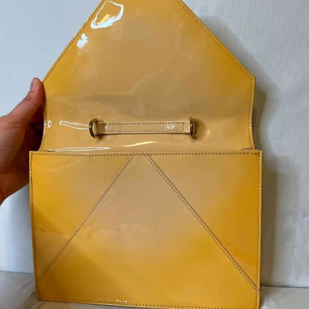 Jack French Butter Yellow Patent Leather Envelope… - image 2