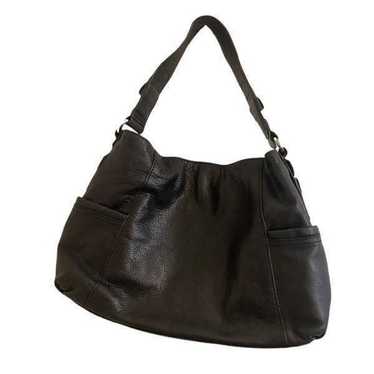 B. Makowsky Black Leather Shoulder Bag