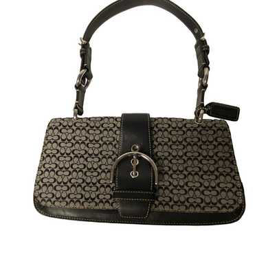 COACH SIGNATURE JACQUARD /LEATHER SMALL SHOULDER H