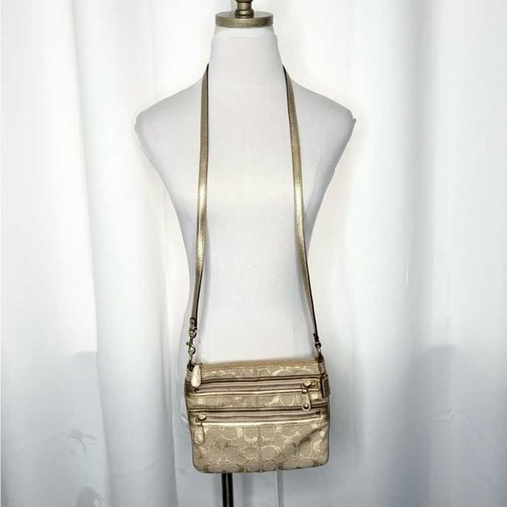 COACH Signature Fabric and Leather Trim Crossbody - image 11