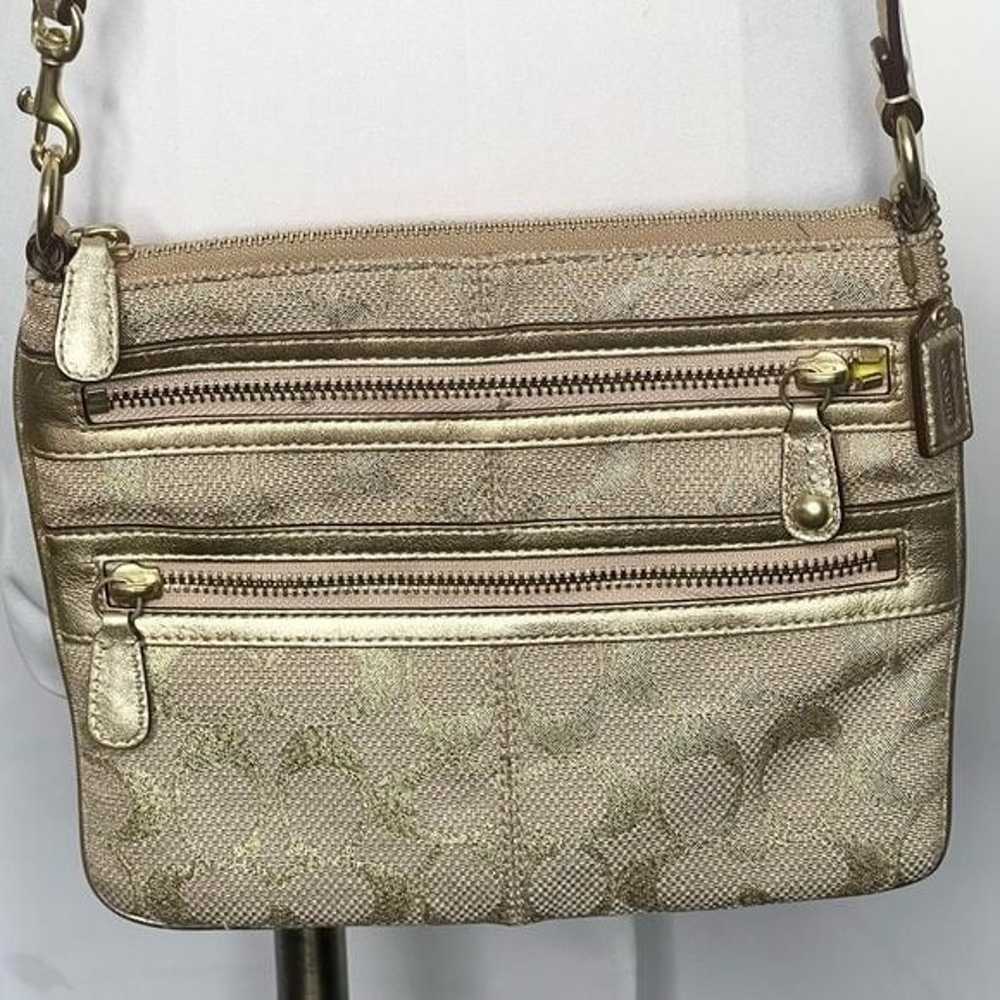 COACH Signature Fabric and Leather Trim Crossbody - image 3