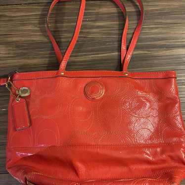 Coach Embossed Leather Tote