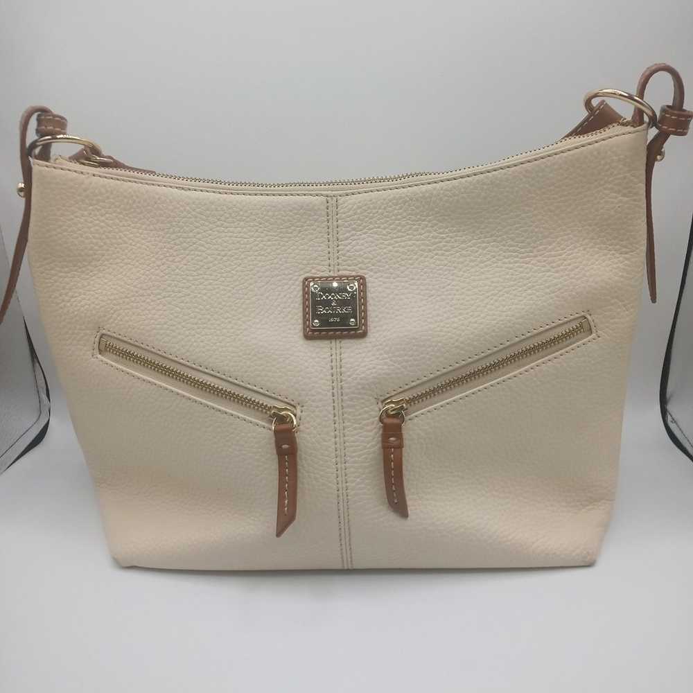 Dooney and Bourke cream leather Mary shoulder bag - image 1