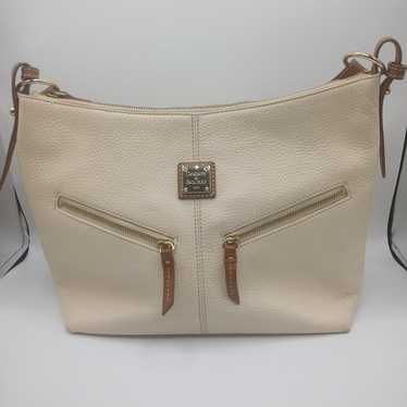 Dooney and Bourke cream leather Mary shoulder bag - image 1