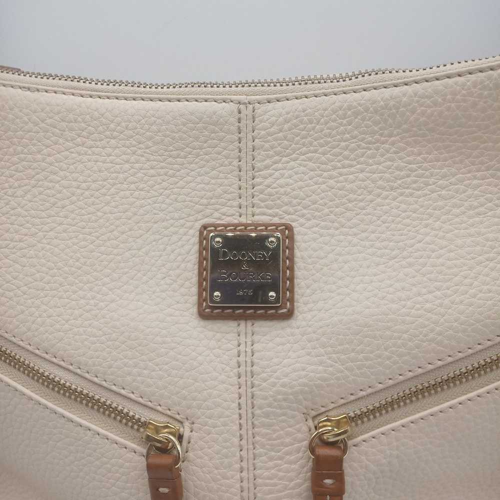 Dooney and Bourke cream leather Mary shoulder bag - image 2