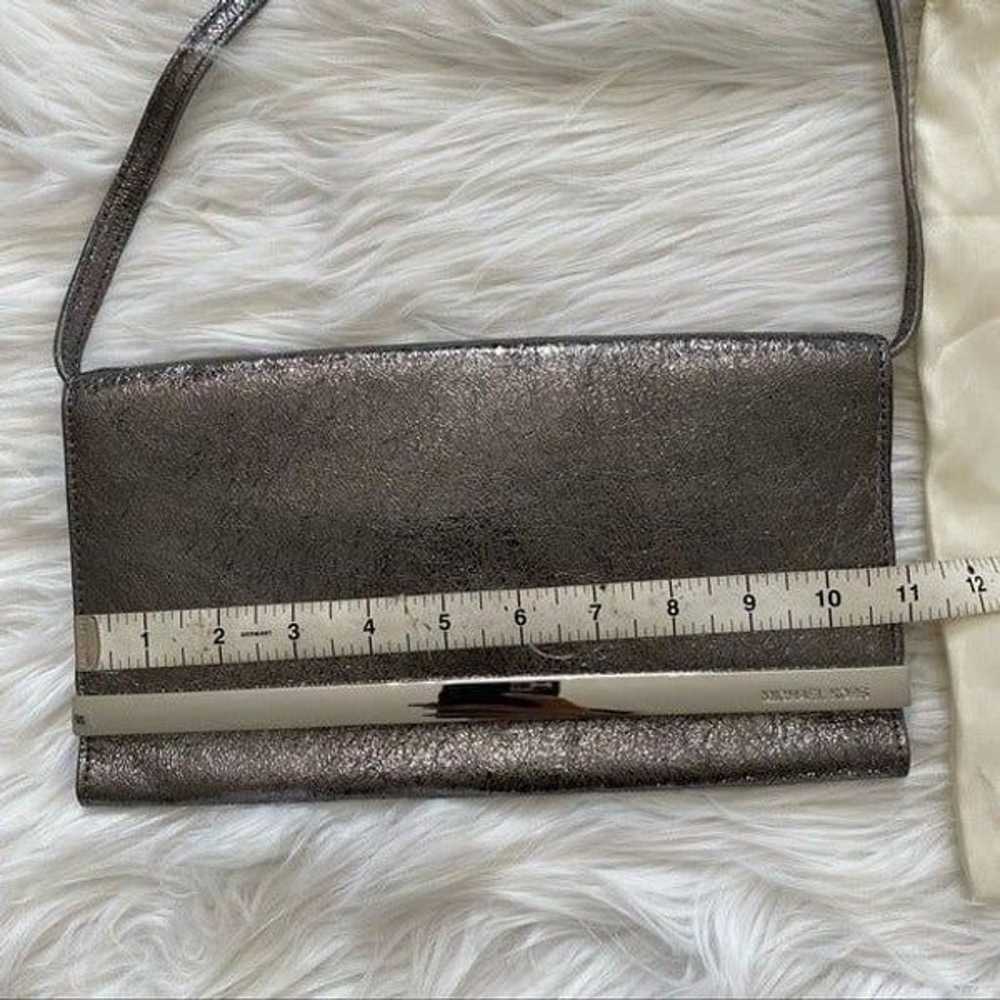 Michael Kors Silver Leather Foldover Clutch Bag - image 4