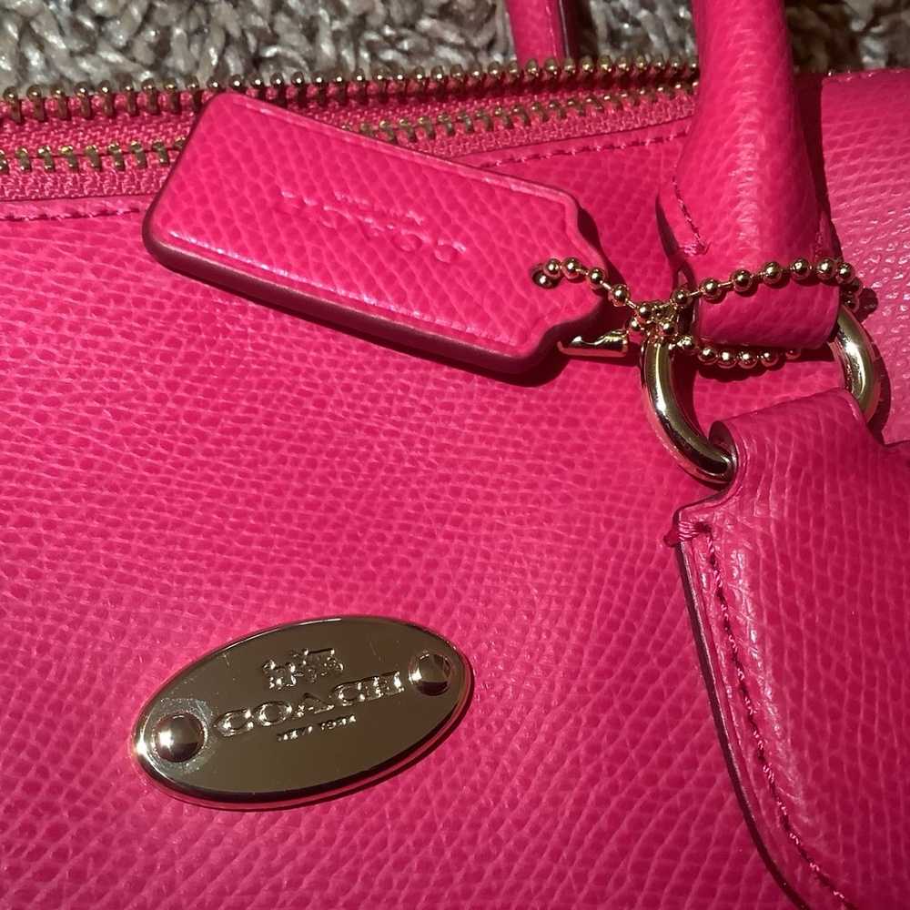 Coach Leather Crossover Bag, Color Pink - image 11