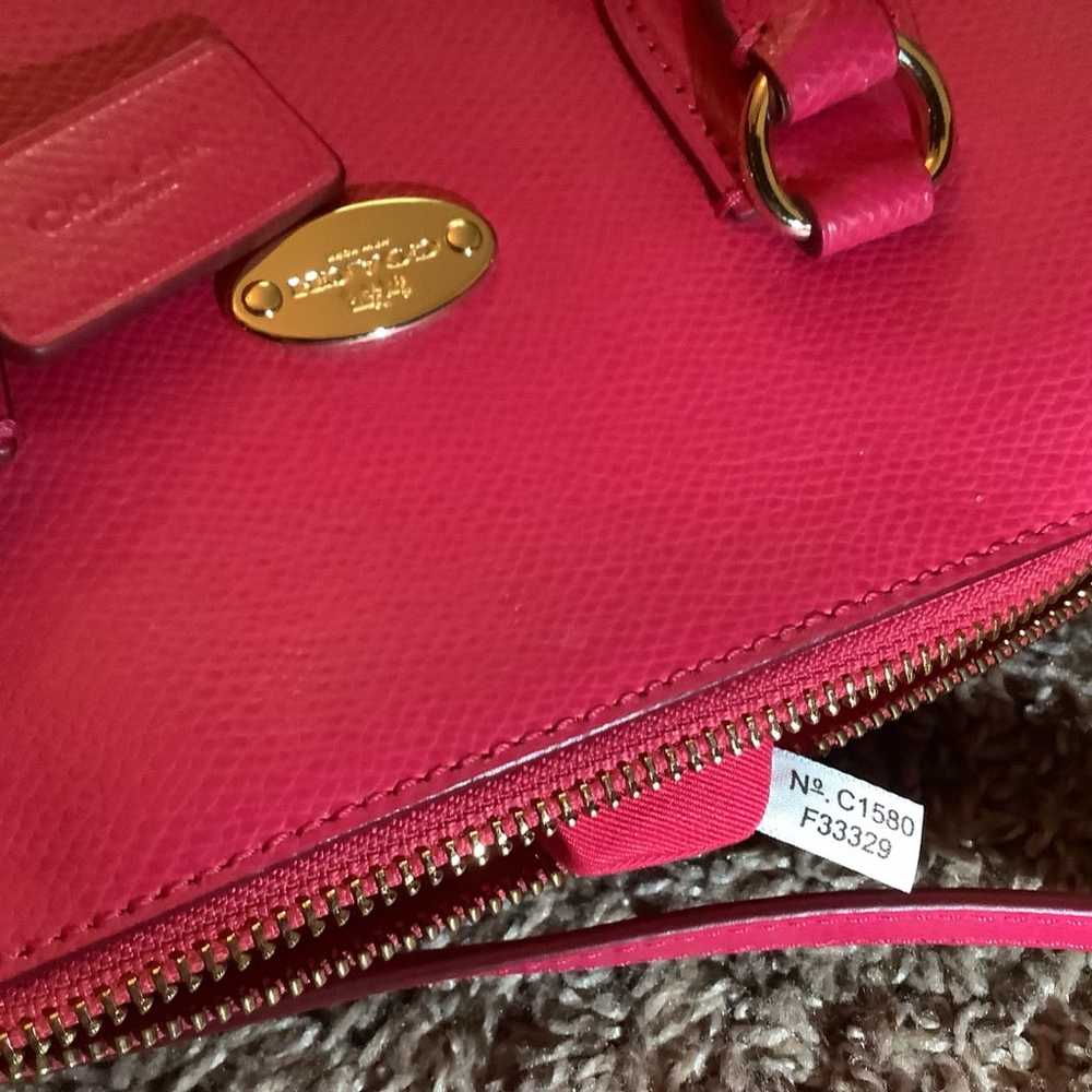 Coach Leather Crossover Bag, Color Pink - image 12