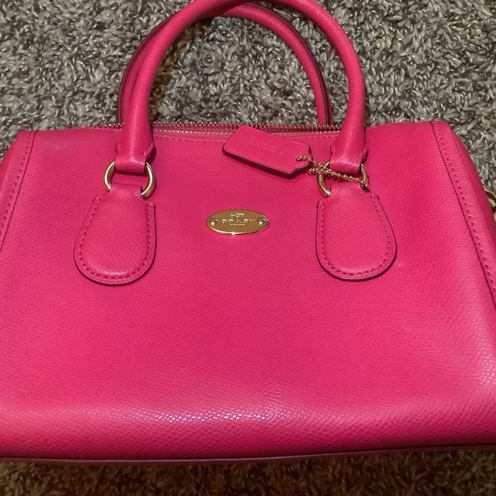 Coach Leather Crossover Bag, Color Pink - image 2