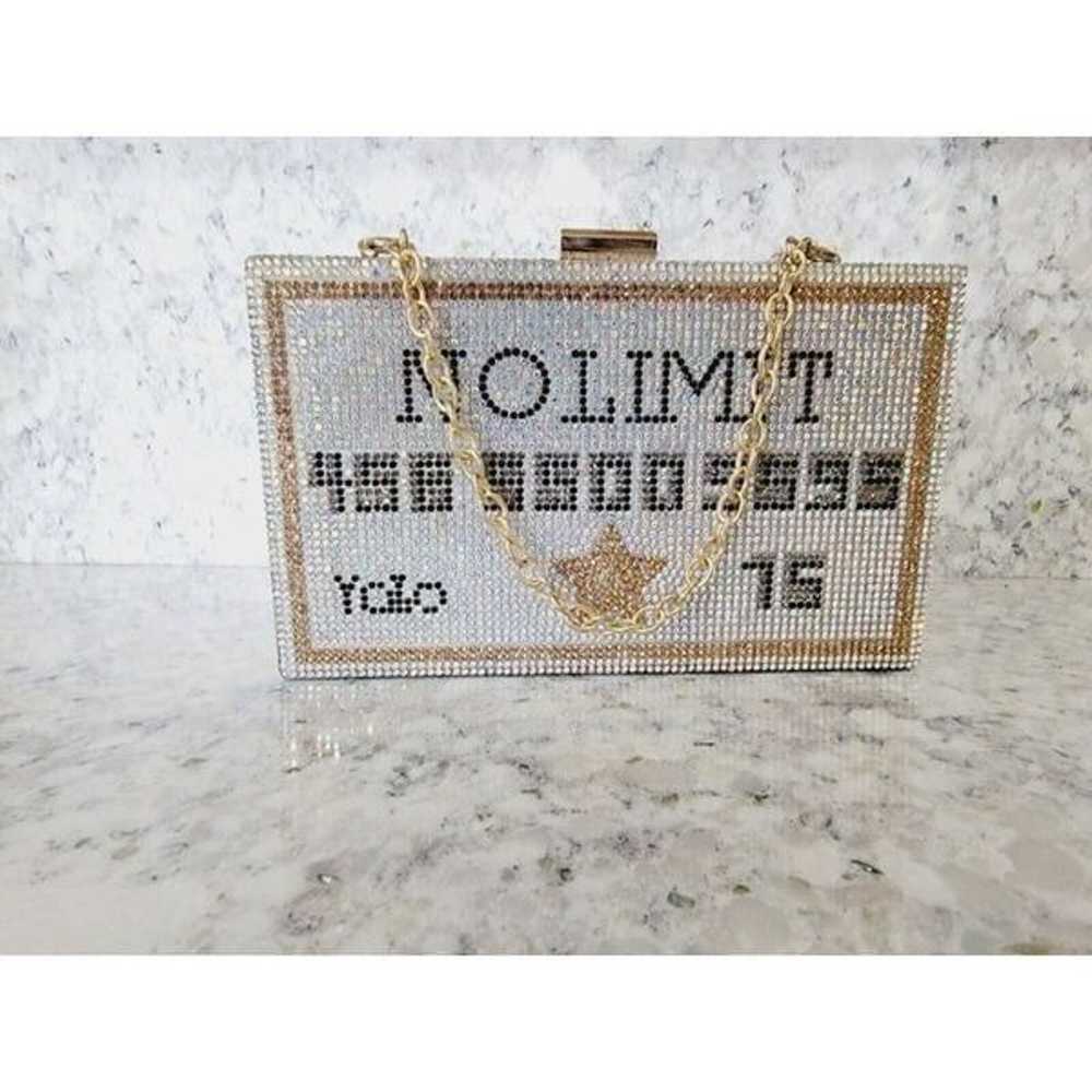 No Limit Sparkle Handbag Clutch Silver Gold 7x5 Y… - image 3