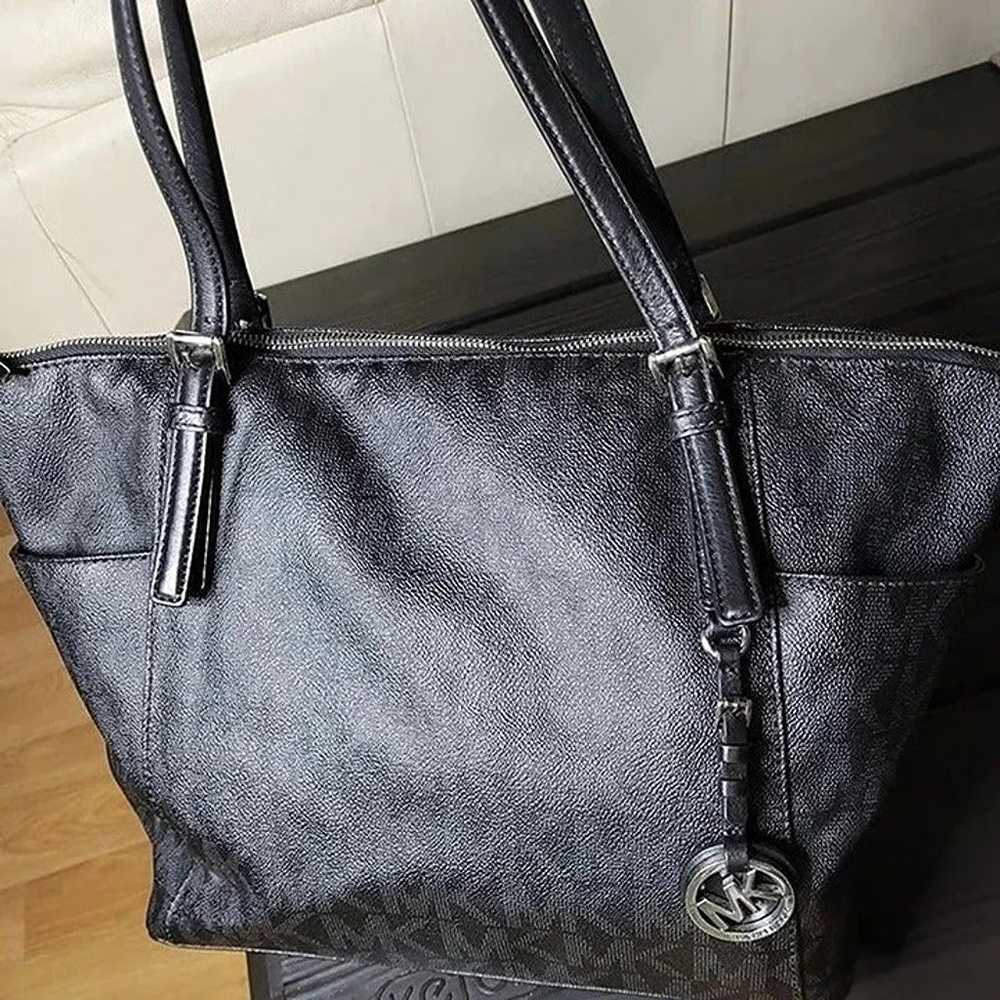 MICHAEL KORS SIGNATURE COATED CANVAS TOTE HANDBAG - image 2