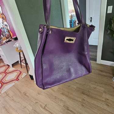 Large Purple Italian Leather Tote