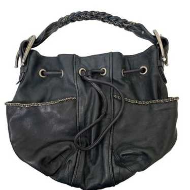 RARE Vintage Y2K Betsey Johnson Black Leather Hor… - image 1