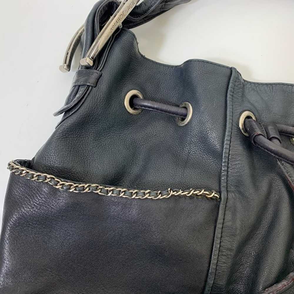 RARE Vintage Y2K Betsey Johnson Black Leather Hor… - image 2