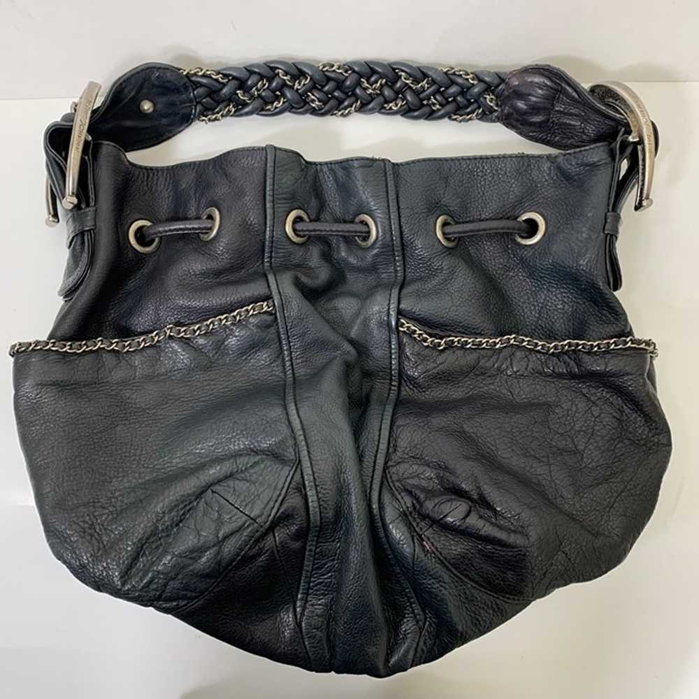 RARE Vintage Y2K Betsey Johnson Black Leather Hor… - image 9