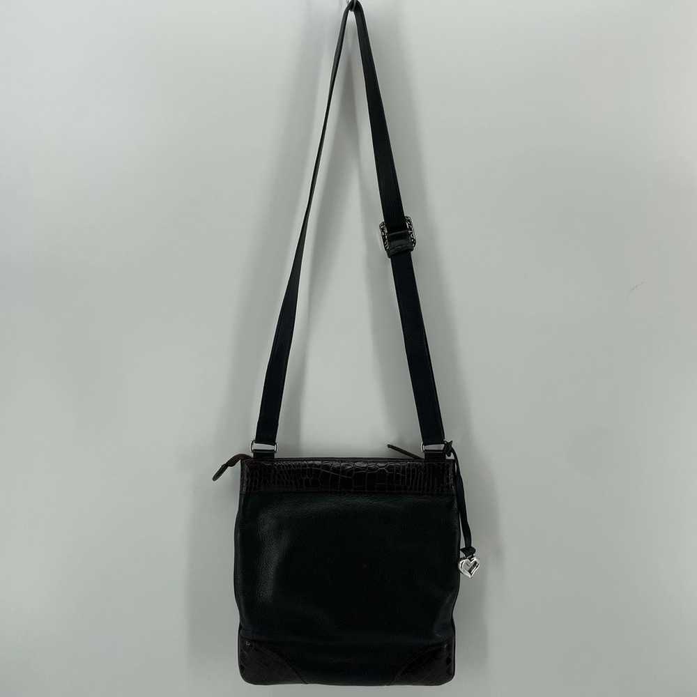 Brighton Black Brown Leather Crossbody Bag E978213 - image 5