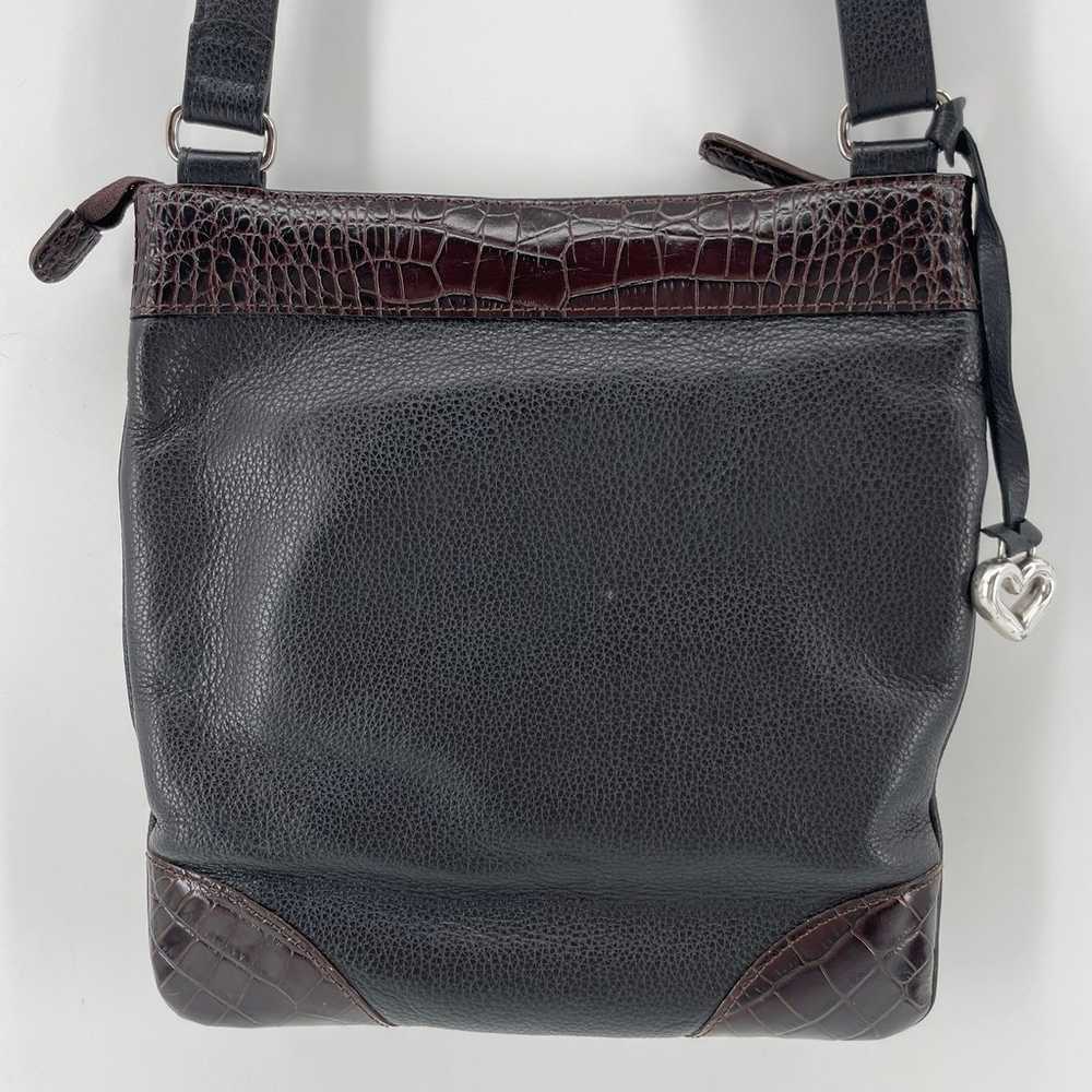 Brighton Black Brown Leather Crossbody Bag E978213 - image 6