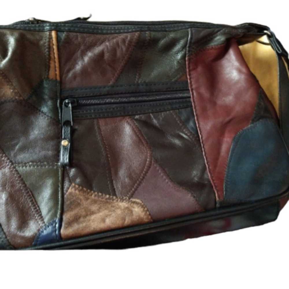 Vintage Leather Patchwork Purse - image 7