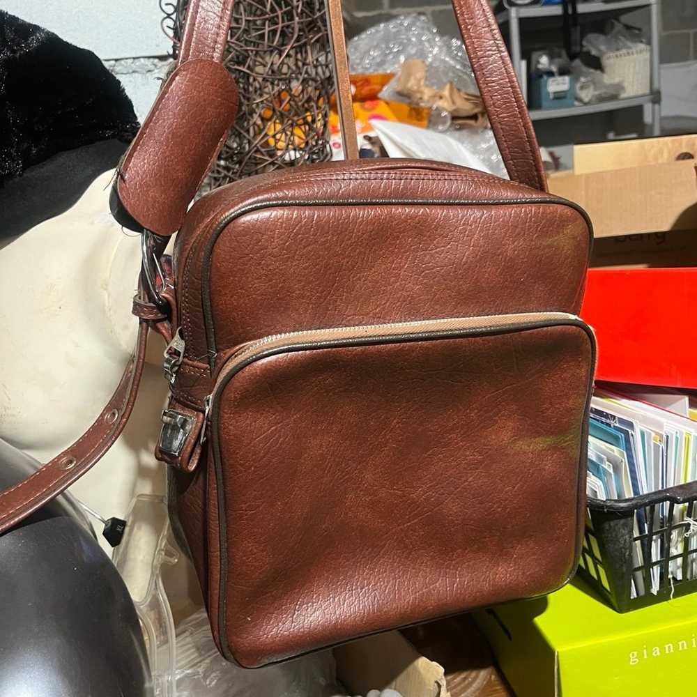 Three star vintage leather bag satchel - image 7