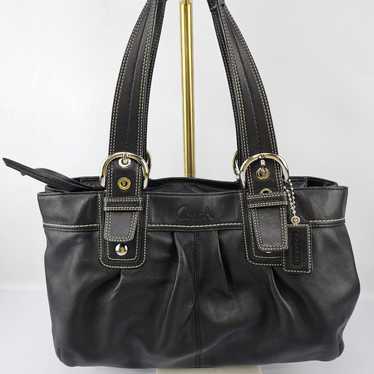 Coach Hamptons SOHO Black Leather Large Shoulder … - image 1