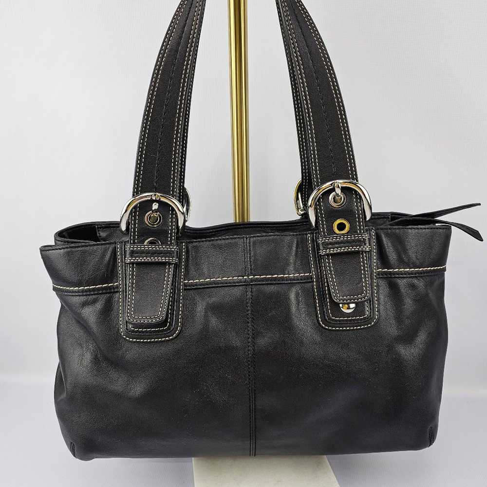 Coach Hamptons SOHO Black Leather Large Shoulder … - image 2