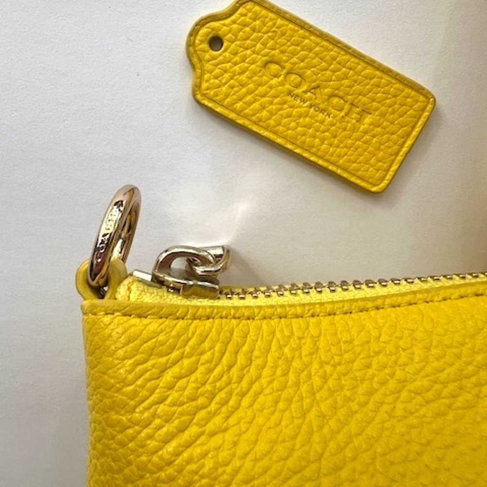 COACH Prairie Satchel in Pebble Leather -Yellow - image 10