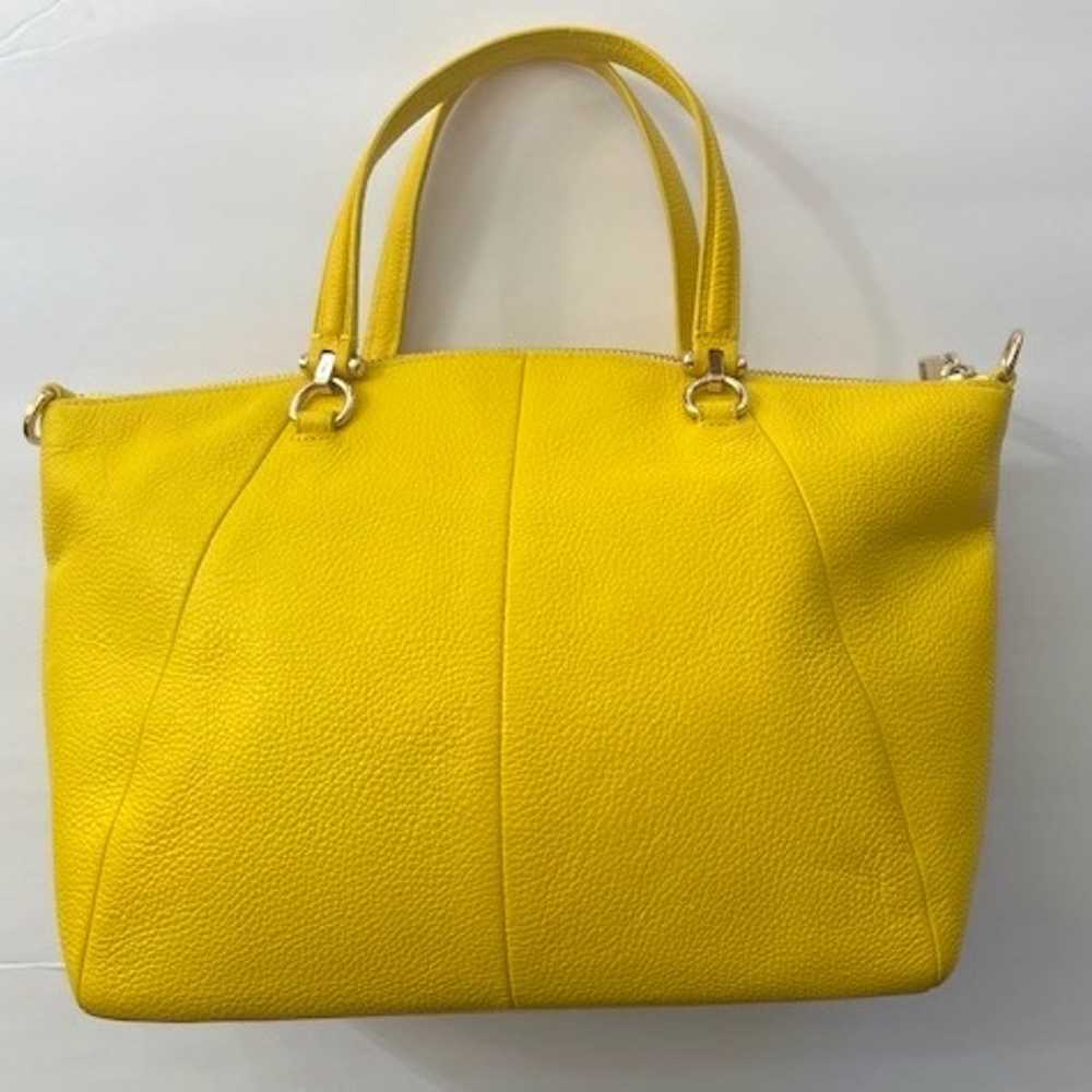 COACH Prairie Satchel in Pebble Leather -Yellow - image 2