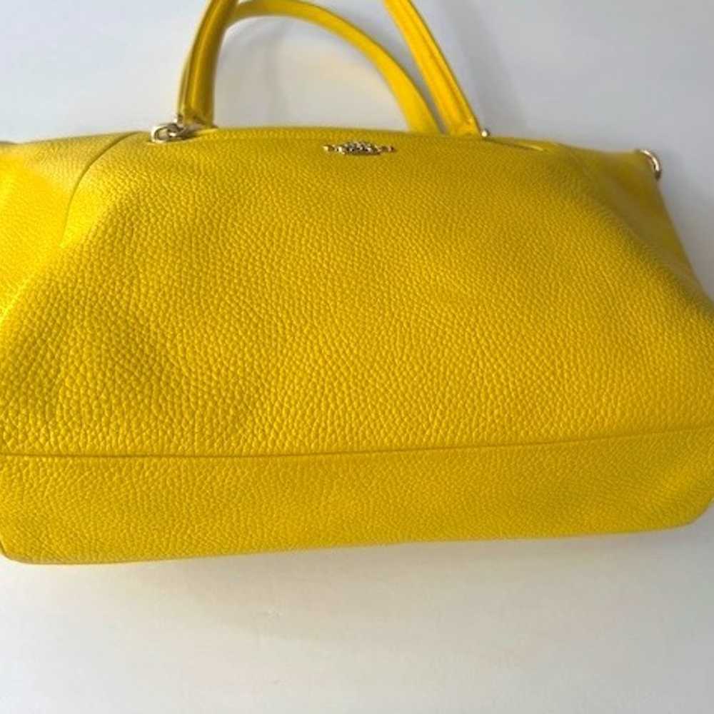 COACH Prairie Satchel in Pebble Leather -Yellow - image 3