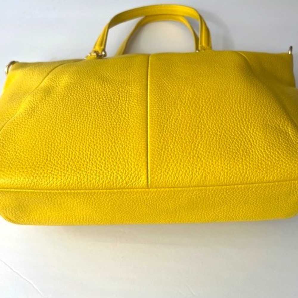 COACH Prairie Satchel in Pebble Leather -Yellow - image 4