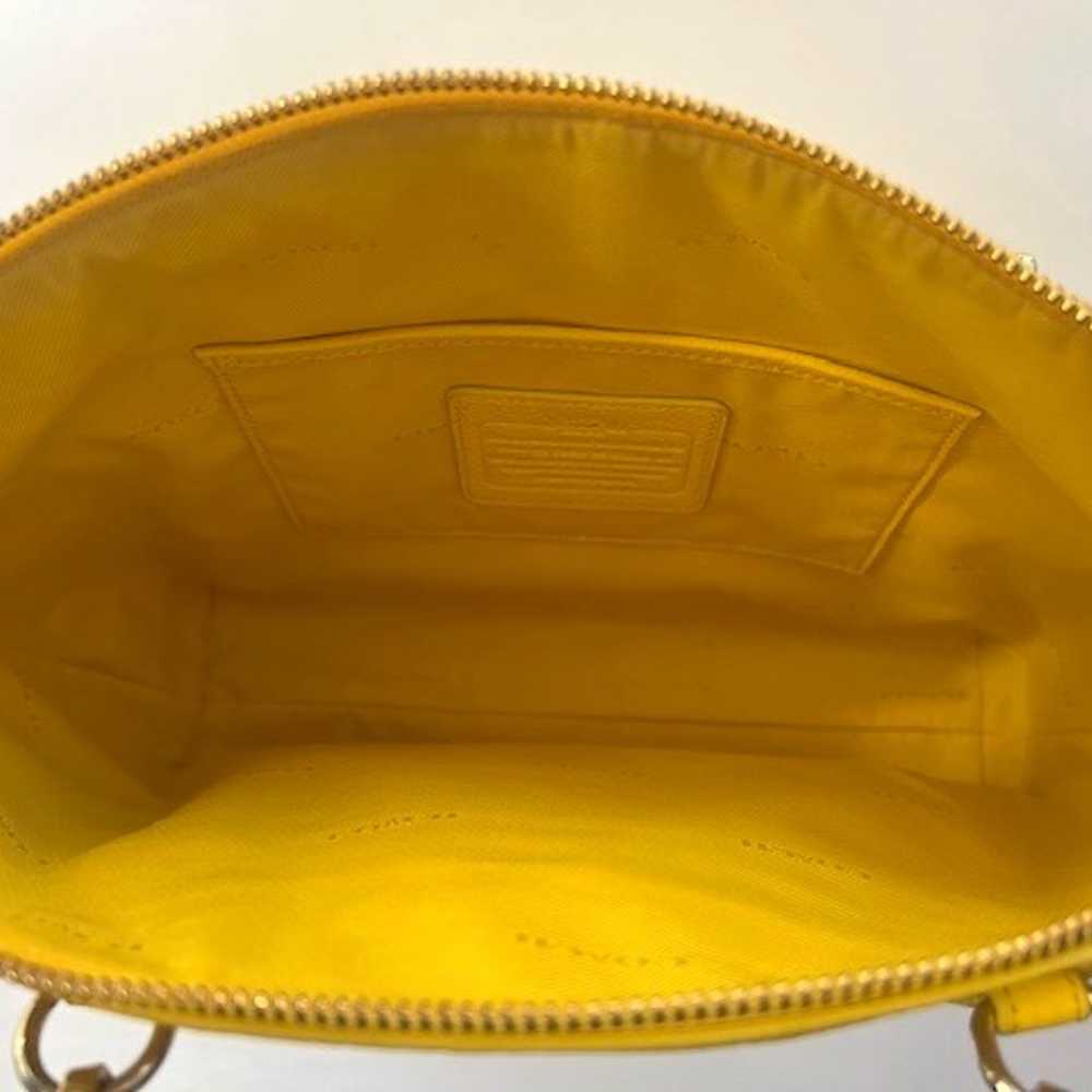 COACH Prairie Satchel in Pebble Leather -Yellow - image 5