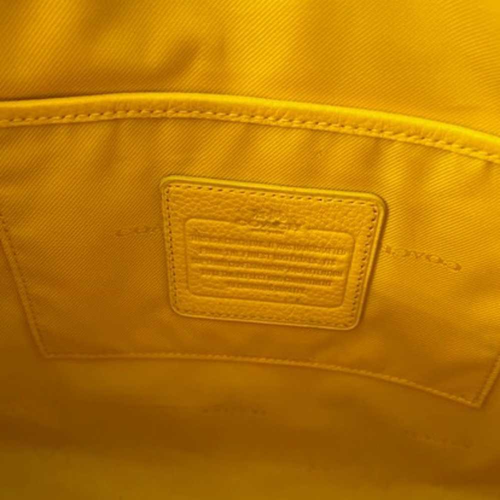 COACH Prairie Satchel in Pebble Leather -Yellow - image 6