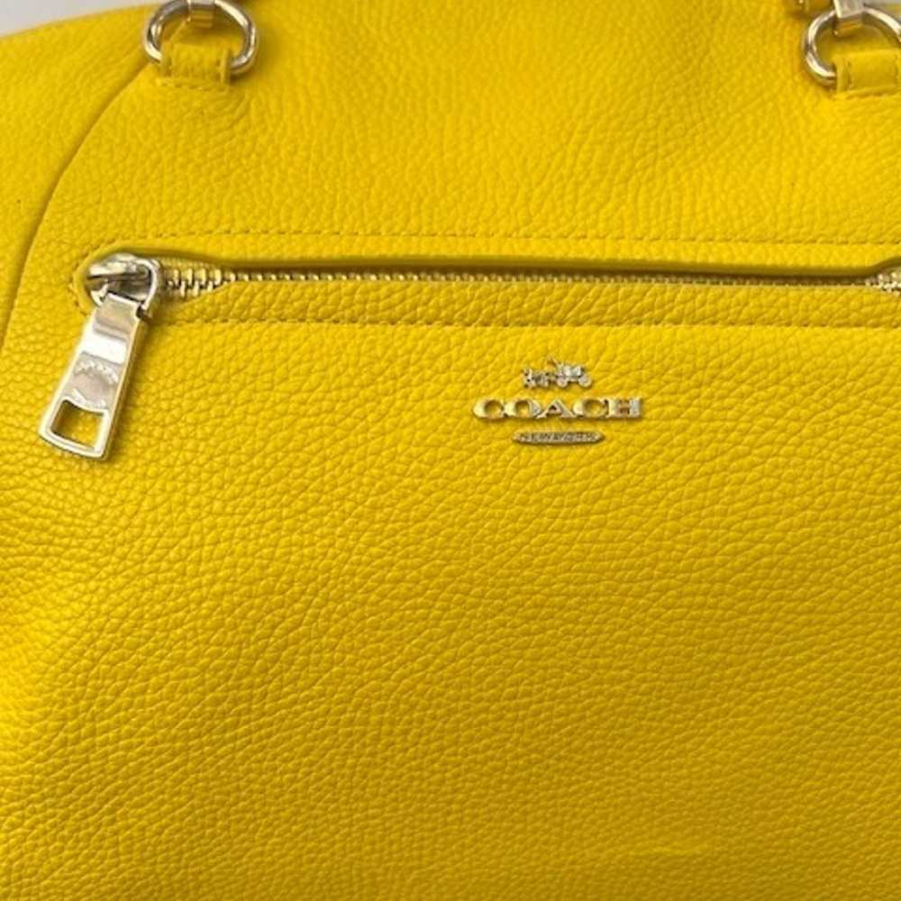 COACH Prairie Satchel in Pebble Leather -Yellow - image 7