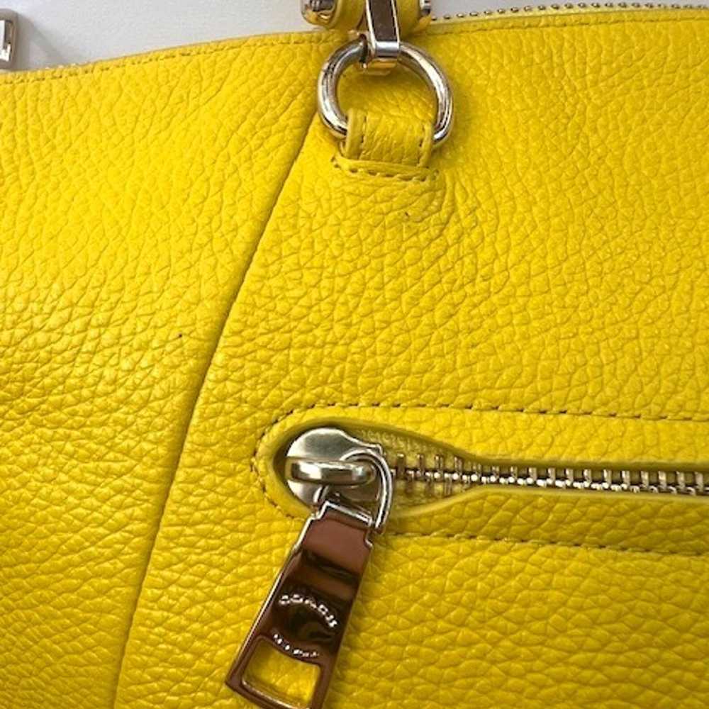 COACH Prairie Satchel in Pebble Leather -Yellow - image 8