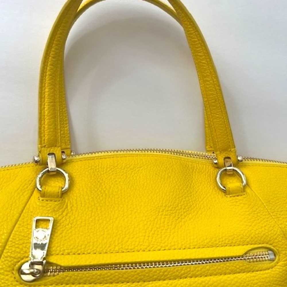 COACH Prairie Satchel in Pebble Leather -Yellow - image 9