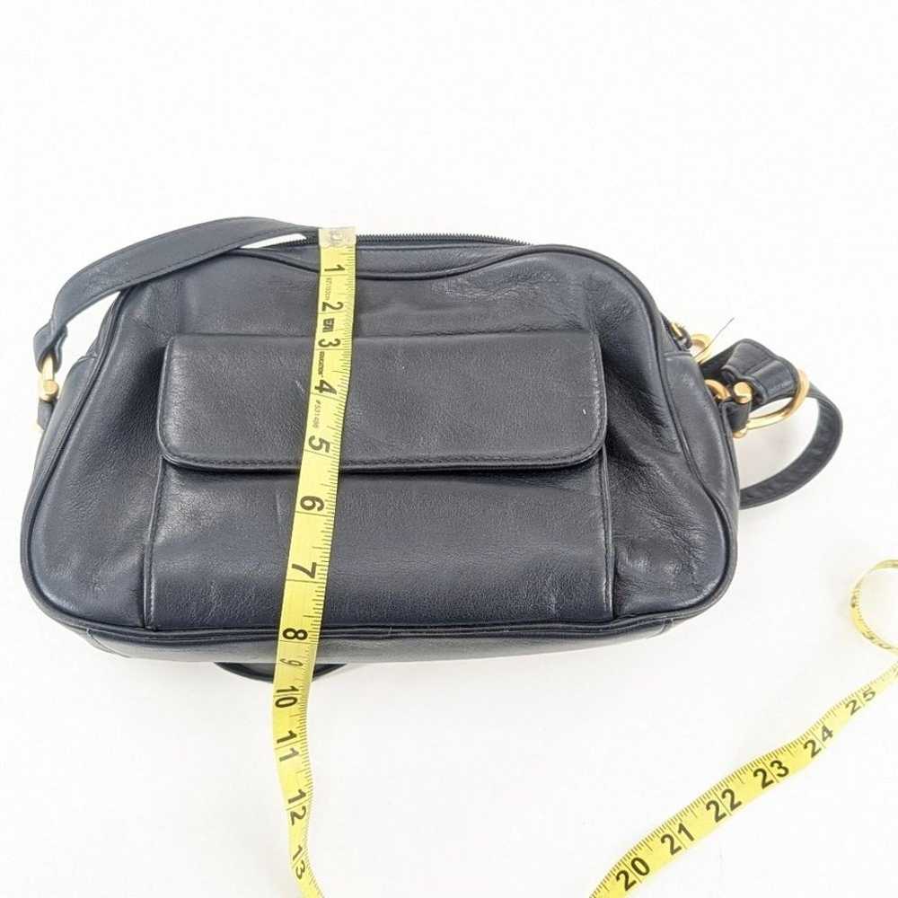 Lord and Taylor Navy Leather Vintage Crossbody Ha… - image 10