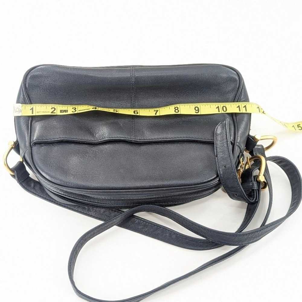 Lord and Taylor Navy Leather Vintage Crossbody Ha… - image 9