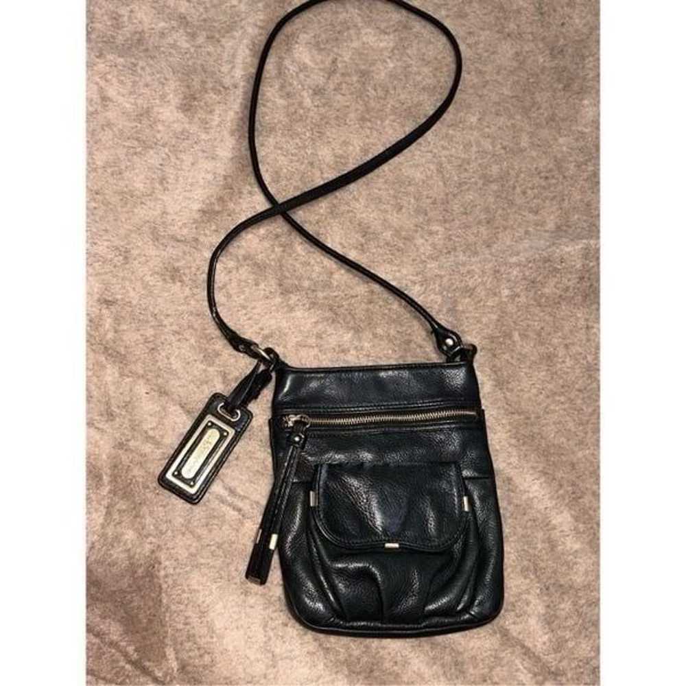 VINTAGE Women B Makowsky Black Leather Crossbody … - image 1