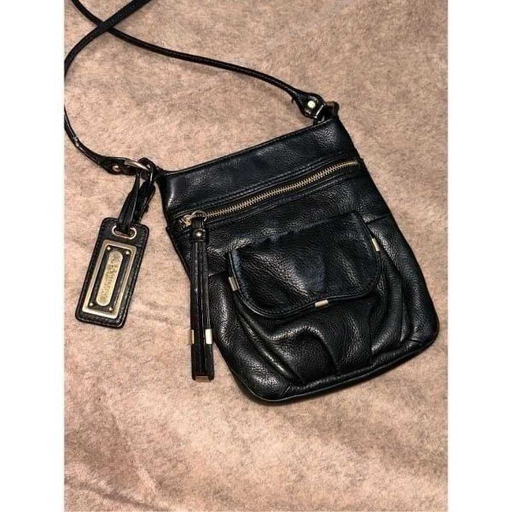 VINTAGE Women B Makowsky Black Leather Crossbody … - image 2