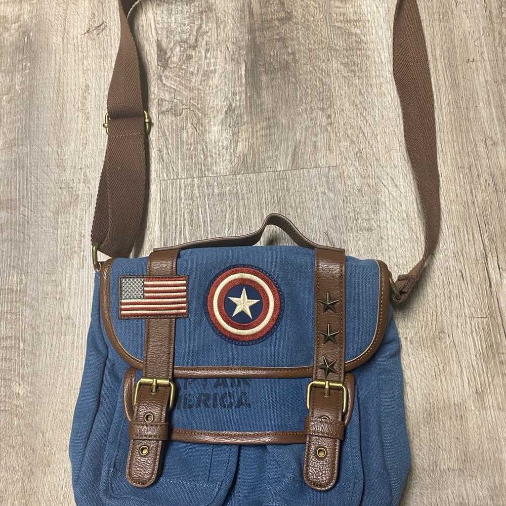 Loungefly x Marvel Captain America Canvas Messeng… - image 1