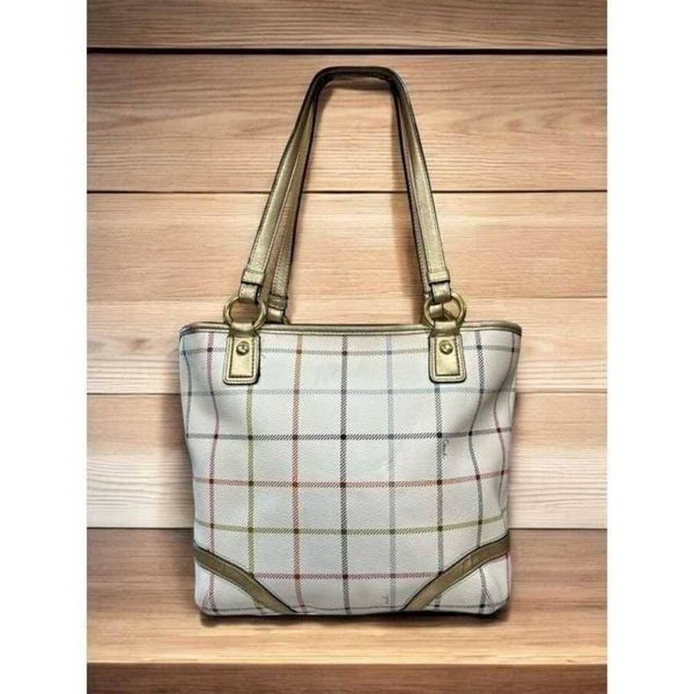 Coach F19174 Heritage Tattersall Tote Bag - image 2