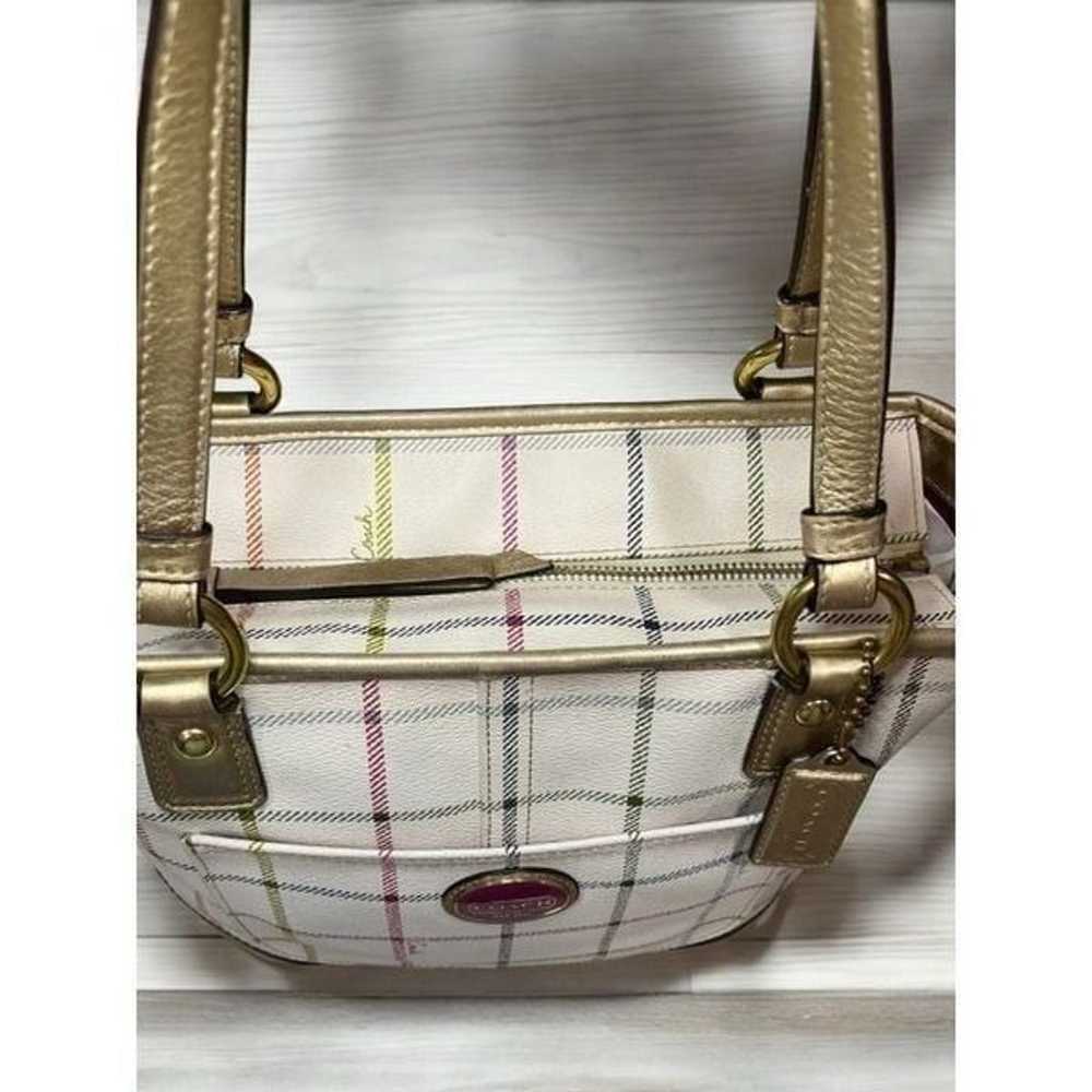 Coach F19174 Heritage Tattersall Tote Bag - image 7