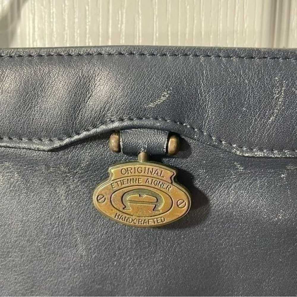 Vintage Etienne Aigner Blue Leather Convertible C… - image 8