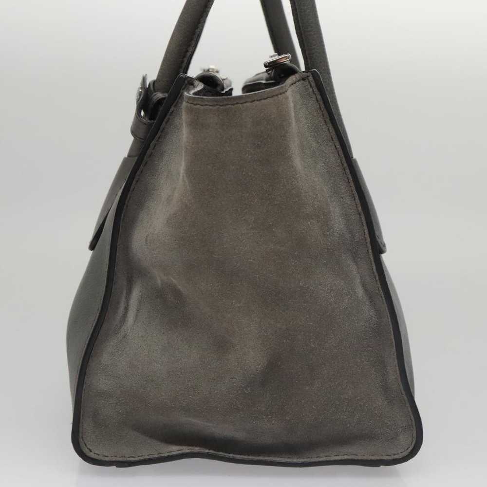 Prada Twin Zip Grey Suede Handbag (Pre-Owned) - image 3