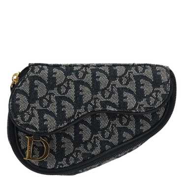 Dior Saddle Navy Canvas Clutch Bag (Pre-Owned)