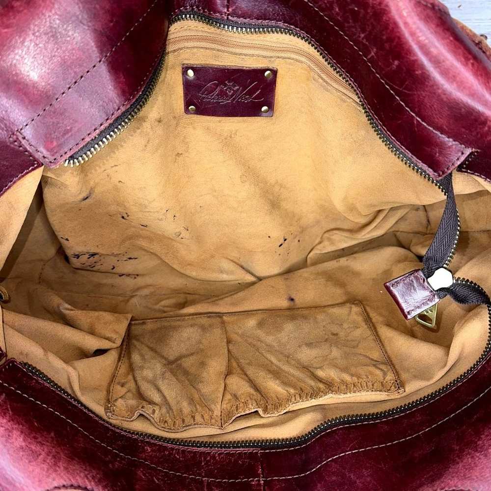 Patricia Nash Ponza Satchel Burgundy Leather Hobo… - image 10