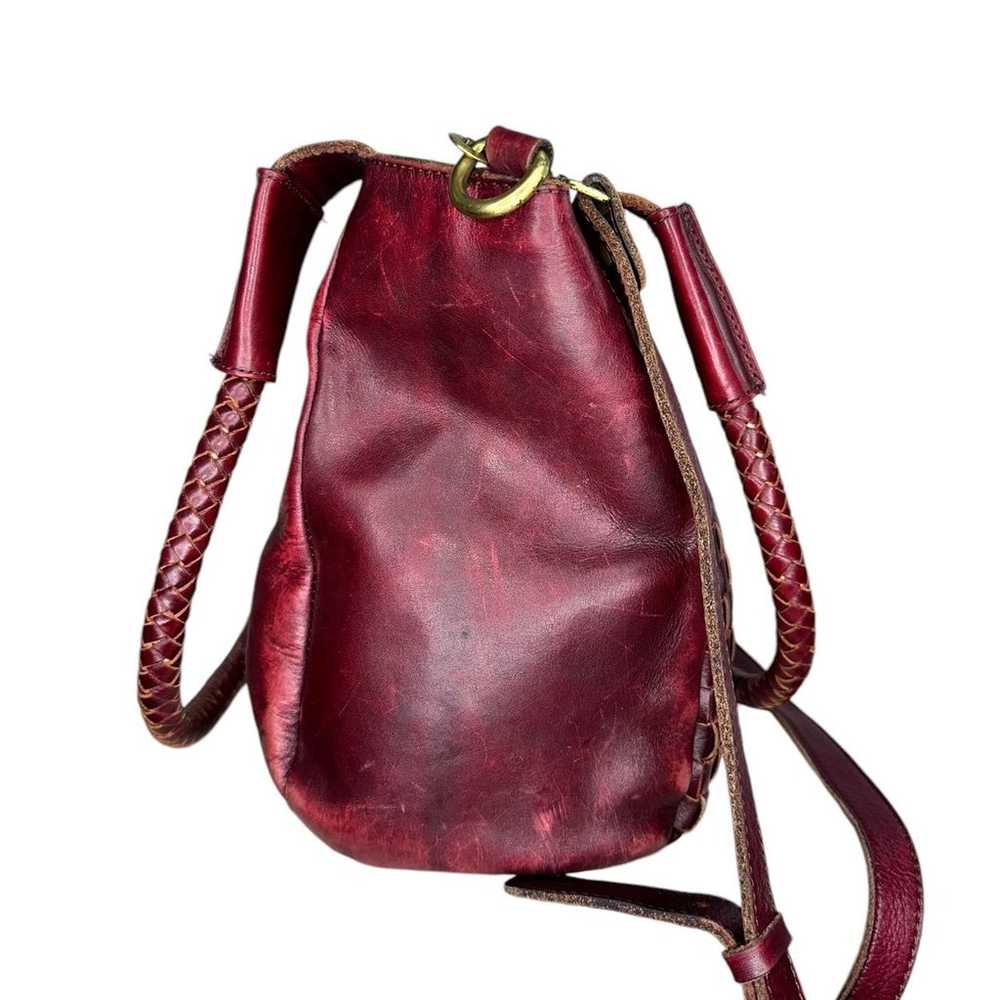 Patricia Nash Ponza Satchel Burgundy Leather Hobo… - image 5