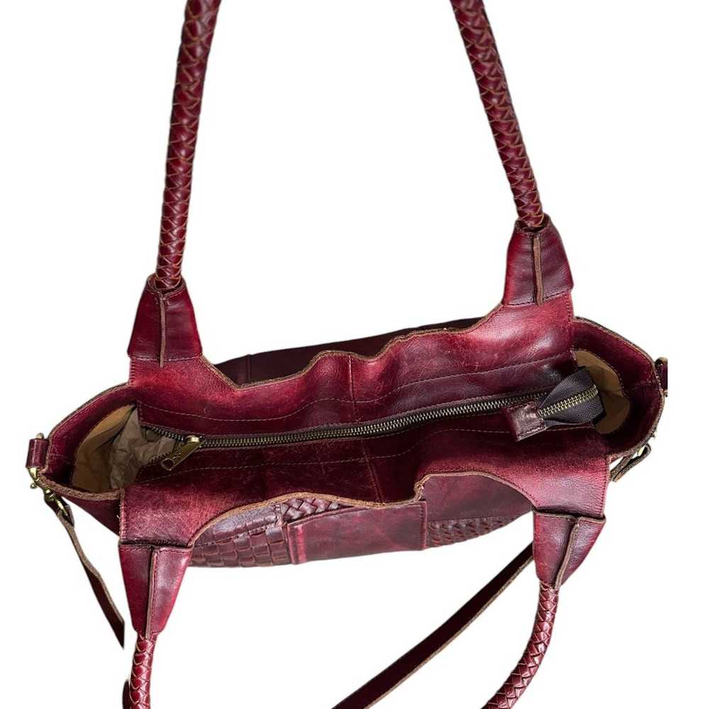 Patricia Nash Ponza Satchel Burgundy Leather Hobo… - image 6