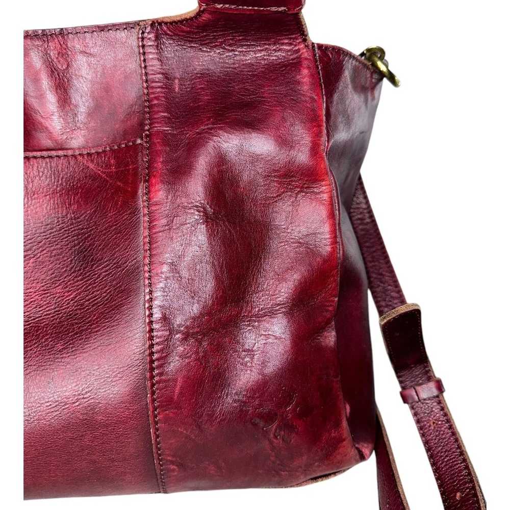 Patricia Nash Ponza Satchel Burgundy Leather Hobo… - image 7